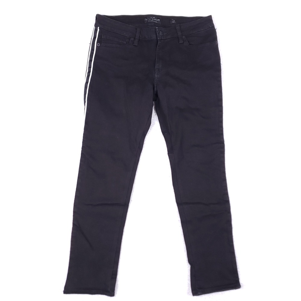 Lucky Brand Lolita Skinny Jeans Women 10 30 Ankle Black Tuxedo Stripe Rocker